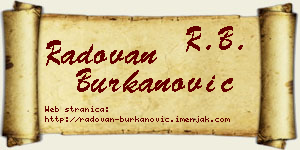 Radovan Burkanović vizit kartica